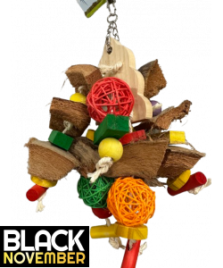 Parrot-Supplies Coconut & Wicker Monster Parrot Toy